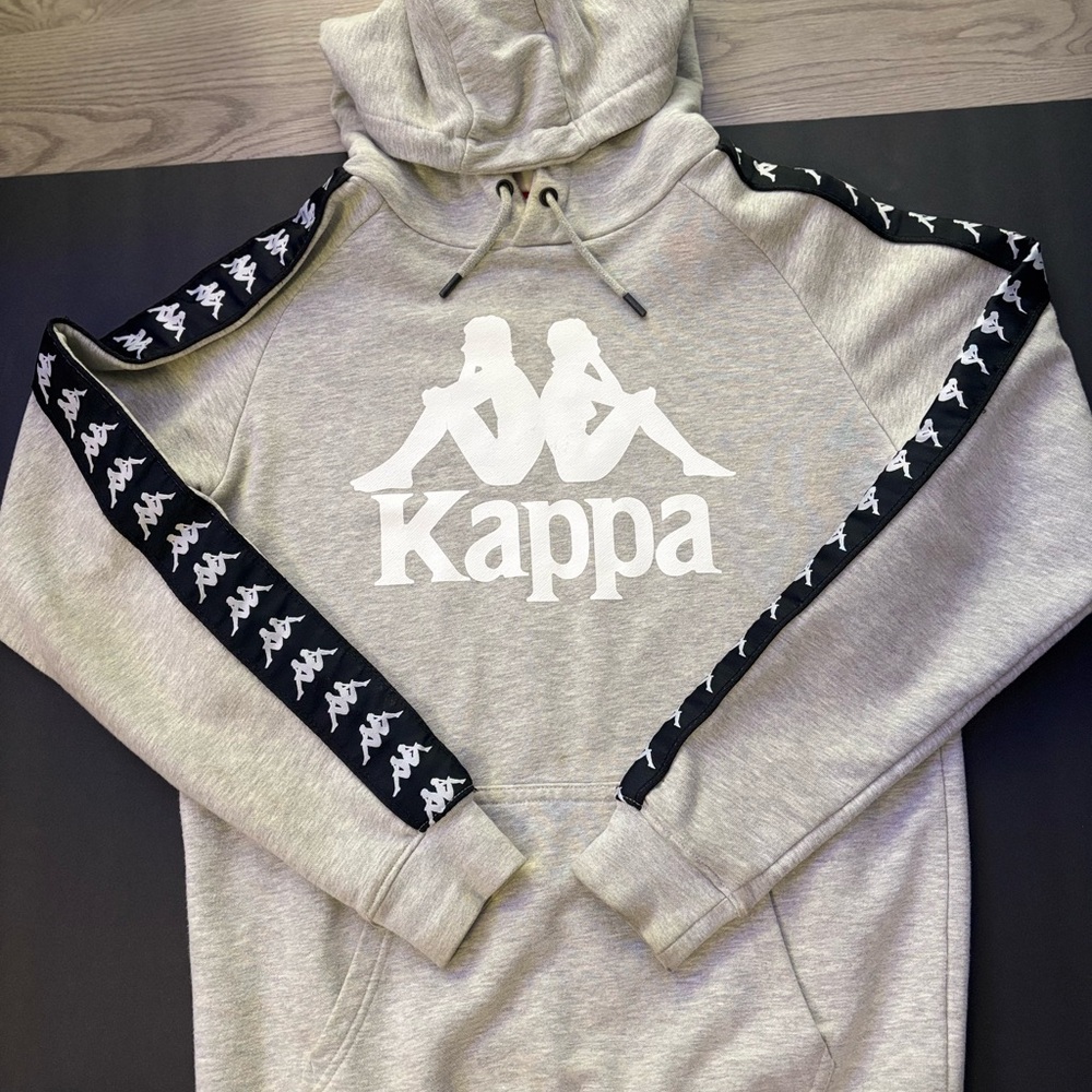 Kappa Gray and Black Sweater with Signature Banda Tape